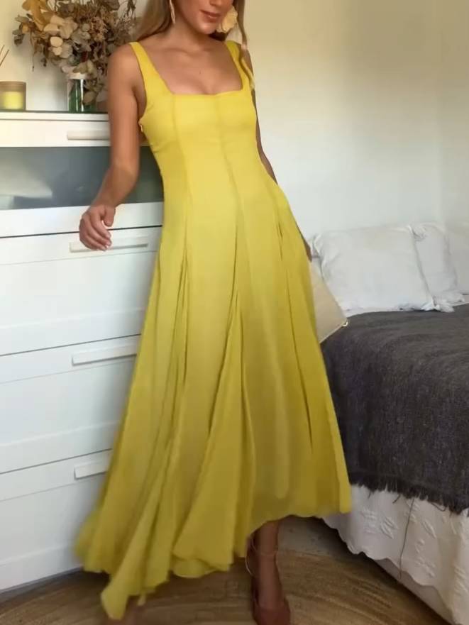 Square Collar Sling Dress