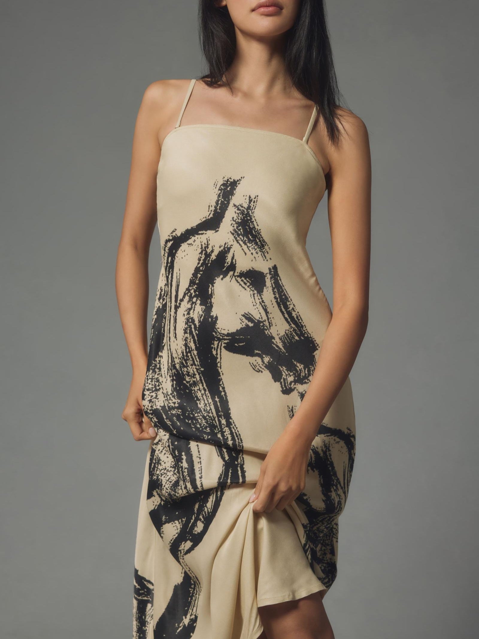 Horse Print Maxi Slip Dress