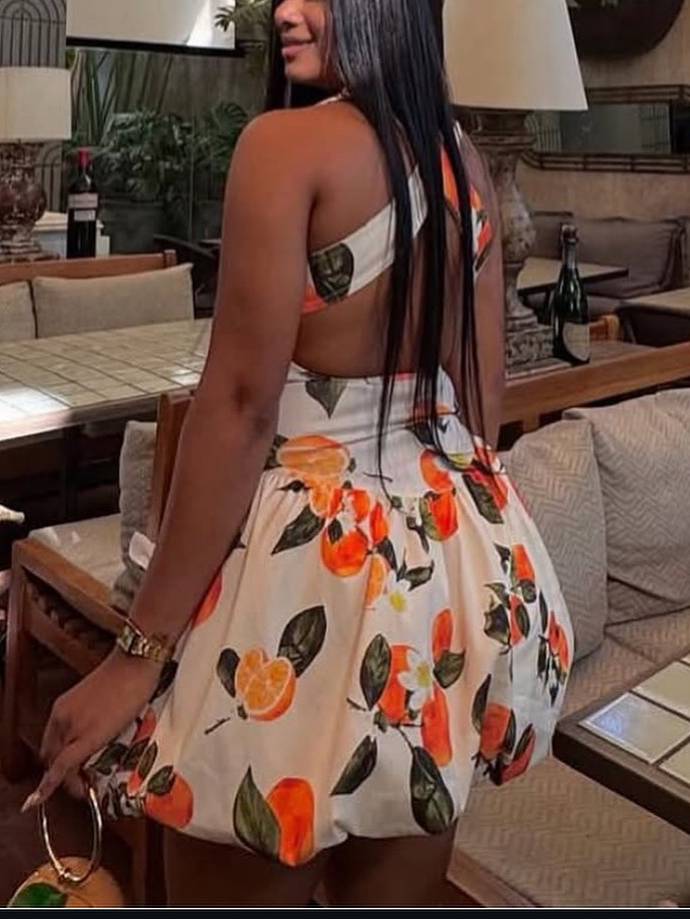 Printed Bud Mini Dress