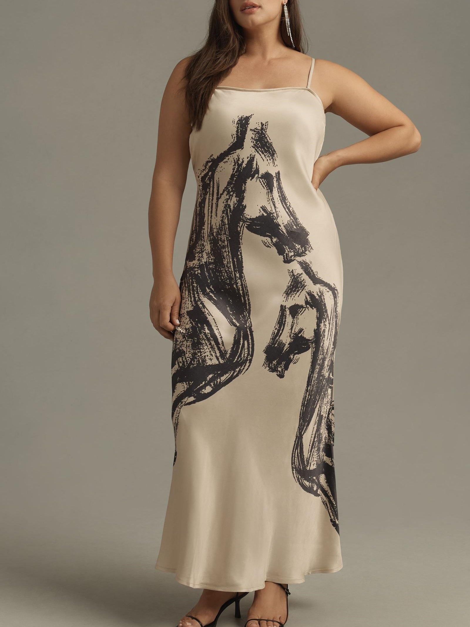 Horse Print Maxi Slip Dress