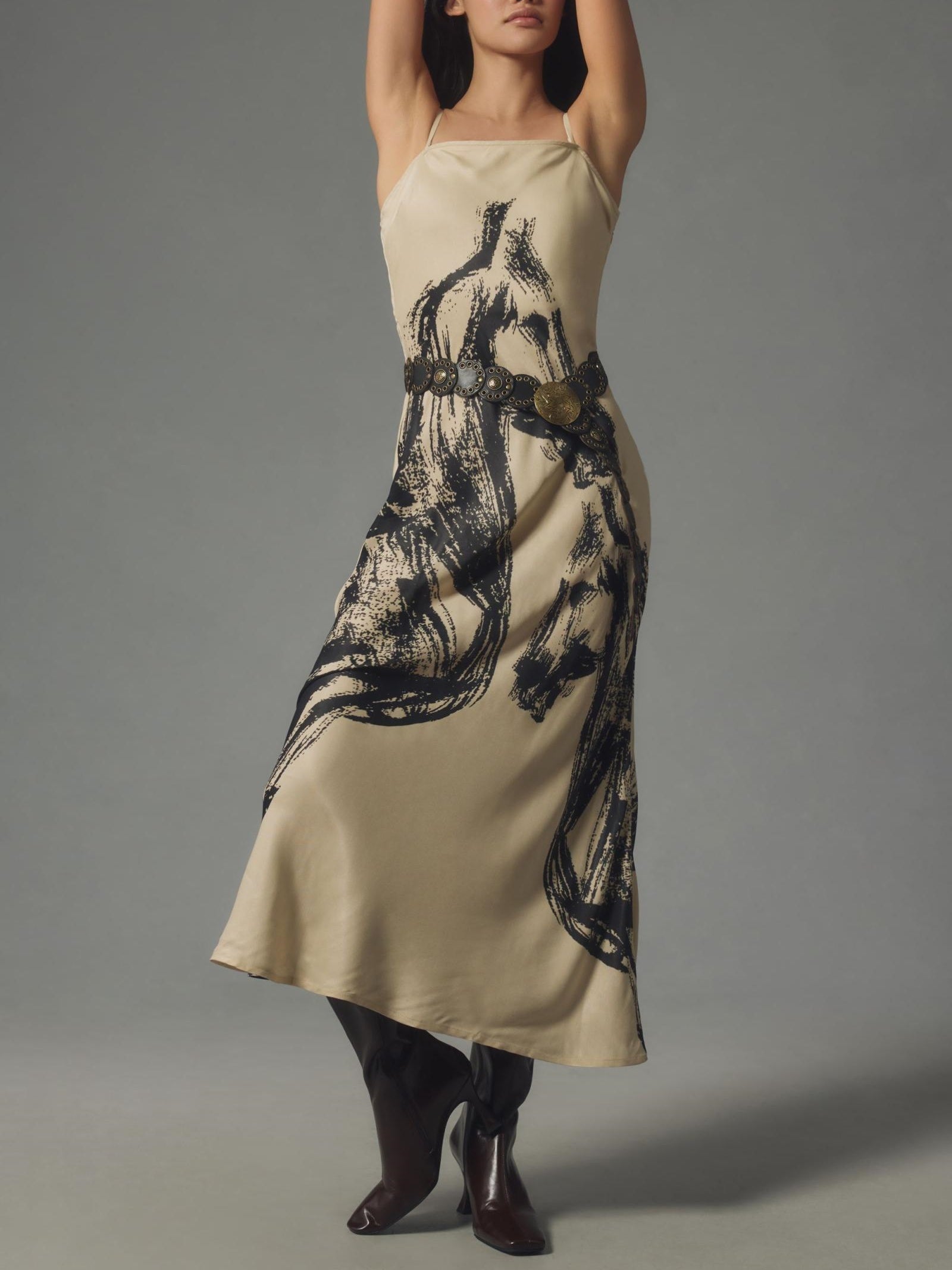Horse Print Maxi Slip Dress