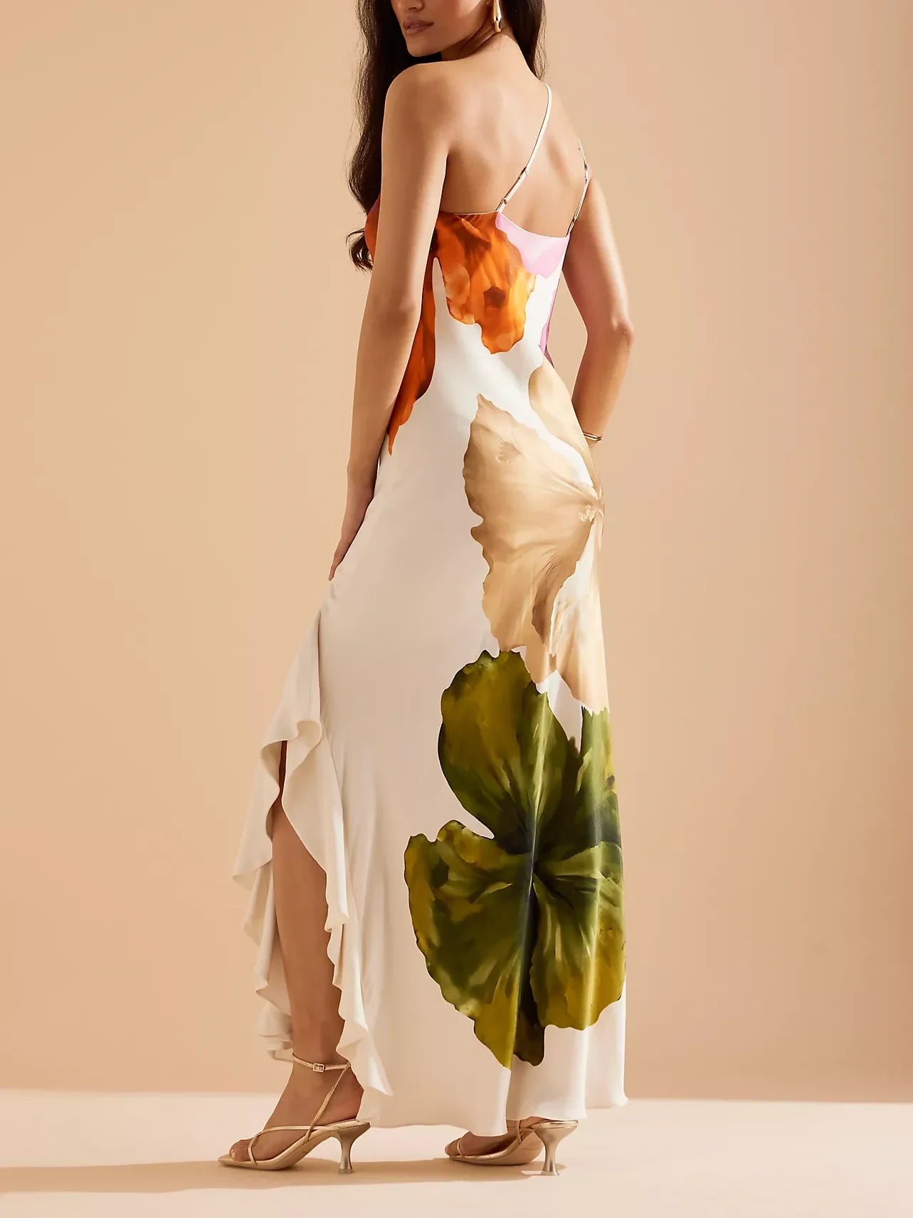 One-Shoulder Maxi Slip Dress