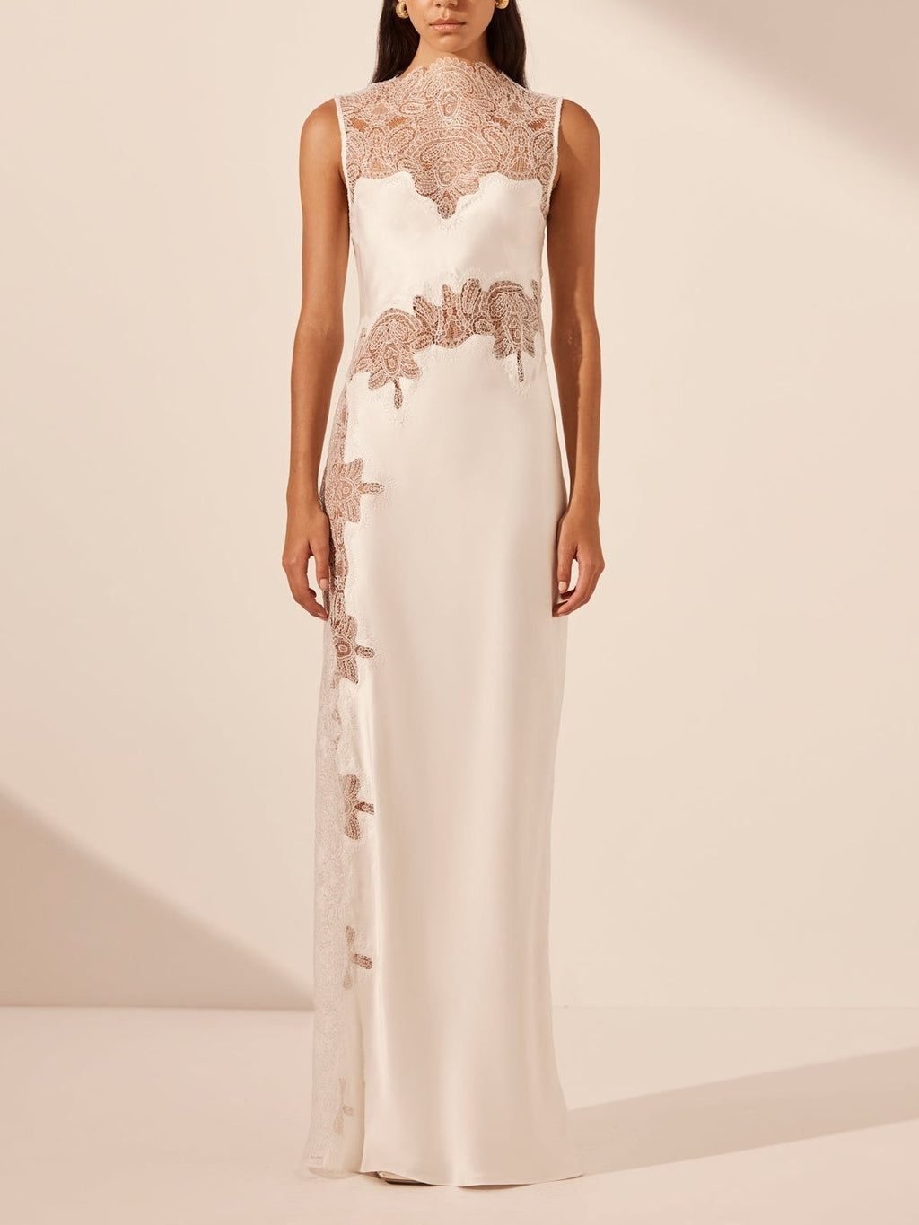 Lace High Neck Maxi Dress