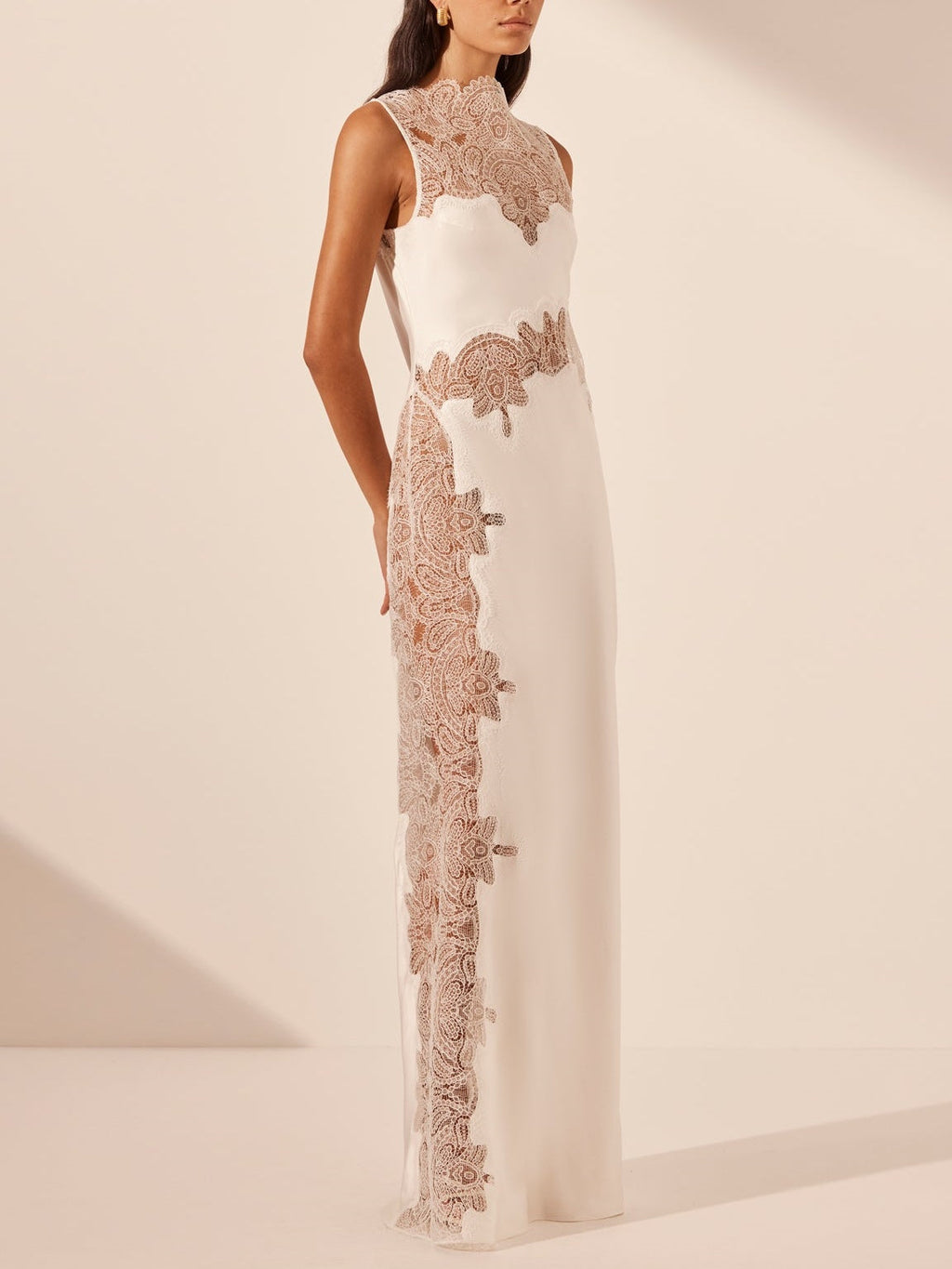 Lace High Neck Maxi Dress