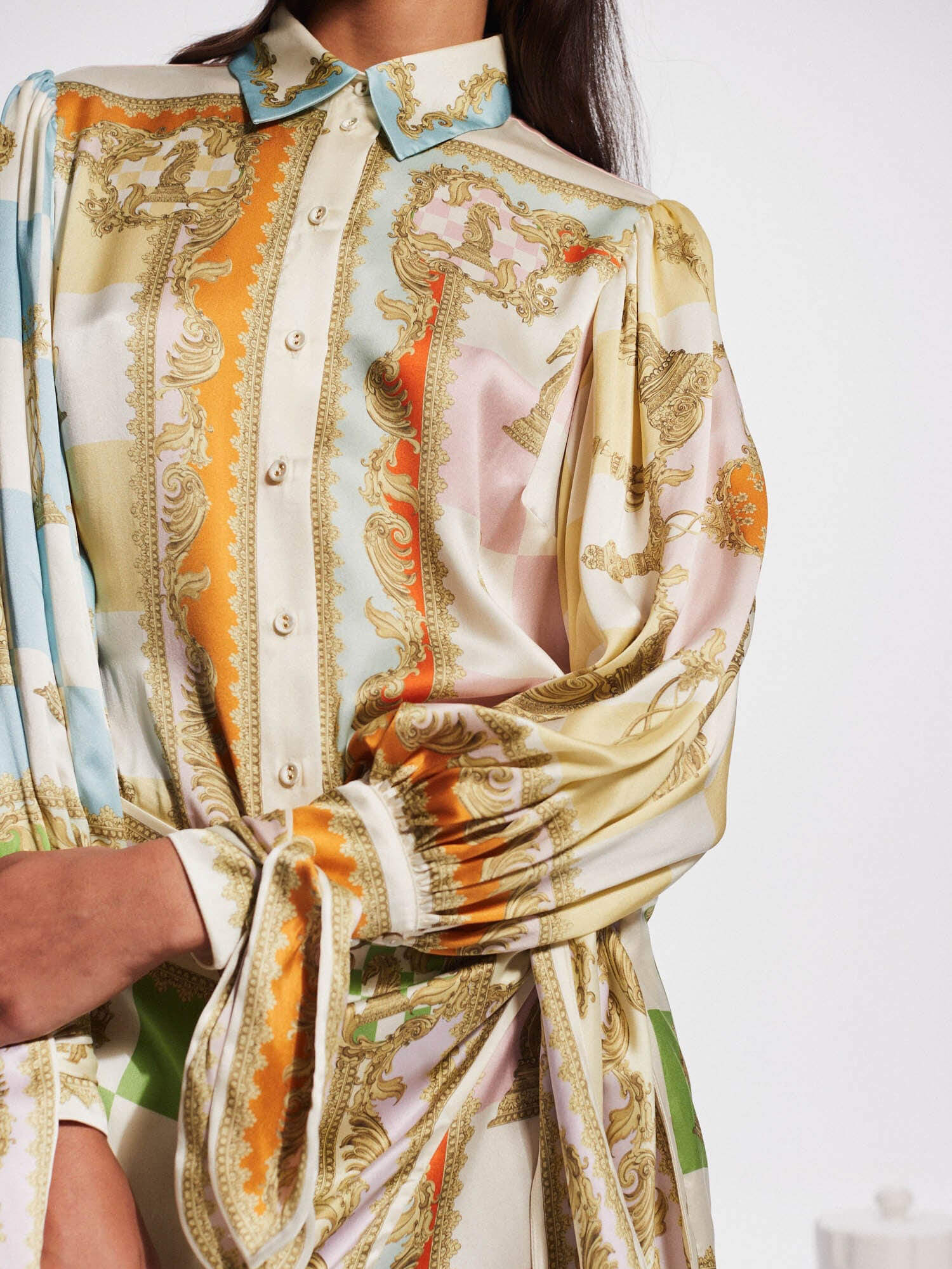 Knotted Irregular Unique Printed Mini Dress